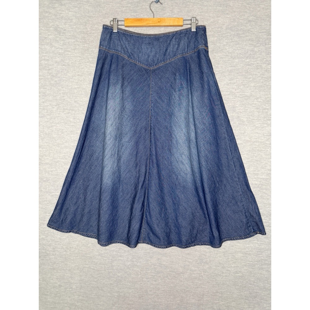 Lauren Jeans Co Ralph Lauren Denim Midi Skirt Size 12 A-line Jean Basque Women